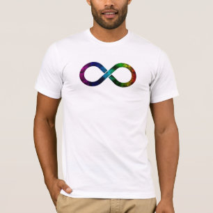 Neurodiversiteit infinity waterverf over zwart t-shirt