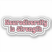 Neurodiversiteit is Kracht Roze Neurodiversiteit Sticker (Voorkant)