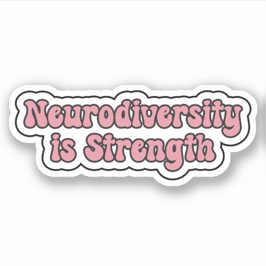 Neurodiversiteit is Kracht Roze Neurodiversiteit Sticker (Voorkant)
