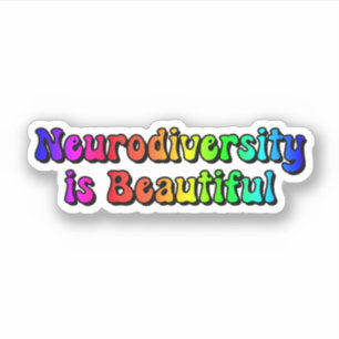 Neurodiversiteit is mooie regenboogtypografie sticker