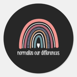 Neurodiversiteit Rainbow Autisme Neurodiverent ADH Ronde Sticker