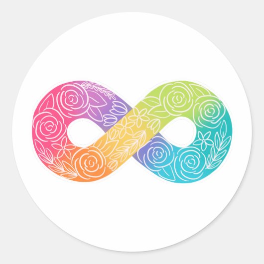 Neurodiversiteit regenboog oneindig teken sticker (Voorkant)