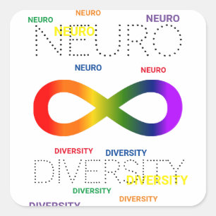 Neurodiversiteit stippen vierkante sticker