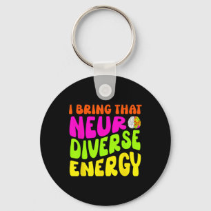 Neurodiversiteit T-shirt Autisme Adhd Asd Neurodiv Sleutelhanger