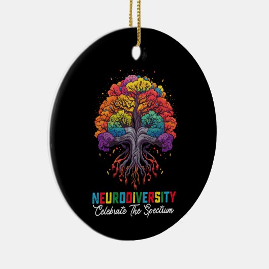 Neurodiversiteit vieren het spectrum autisme keramisch ornament (Rechts)