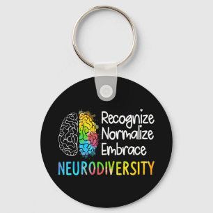 Neurodiversiteit, vieren het spectrum. De hersenen Sleutelhanger