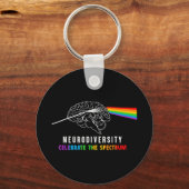 Neurodiversiteit, vieren het spectrum. De hersenen Sleutelhanger (Voorkant)