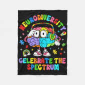 Neurodiversiteit vieren het spectrum - hersenautis fleece deken (Voorkant)
