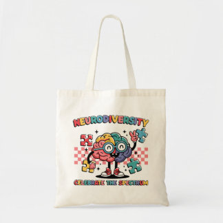Neurodiversiteit viert de Spectrum Brain Puzzle Tote Bag