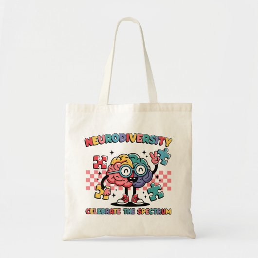 Neurodiversiteit viert de Spectrum Brain Puzzle Tote Bag (Voorkant)