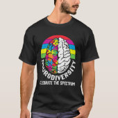 Neurodiversiteit viert het spectrum Autisme brein T-shirt (Voorkant)