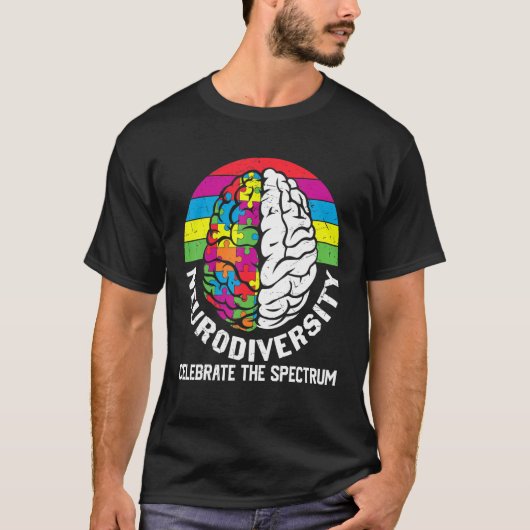 Neurodiversiteit viert het spectrum Autisme brein T-shirt (Voorkant)