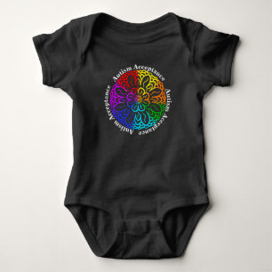 Neurodiversity Autism Acceptatie Rainbow Mandala B Romper
