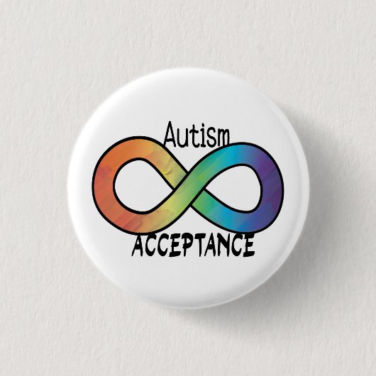Neurodiversity Autism Acceptation Rainbow Button (Voorkant)