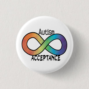 Neurodiversity Autism Acceptation Rainbow Button
