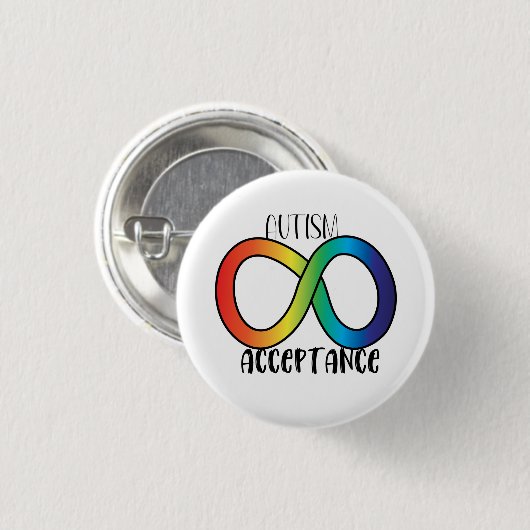 Neurodiversity Autism Acceptation Rainbow Button (Voorkant /achterkant)