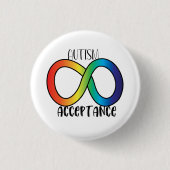 Neurodiversity Autism Acceptation Rainbow Button (Voorkant)