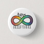 Neurodiversity Autism Acceptation Rainbow Button (Voorkant)