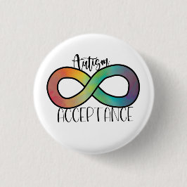 Neurodiversity Autism Acceptation Rainbow Button