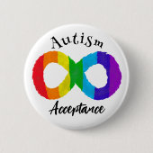 Neurodiversity Autism Acceptation Rainbow Button (Voorkant)