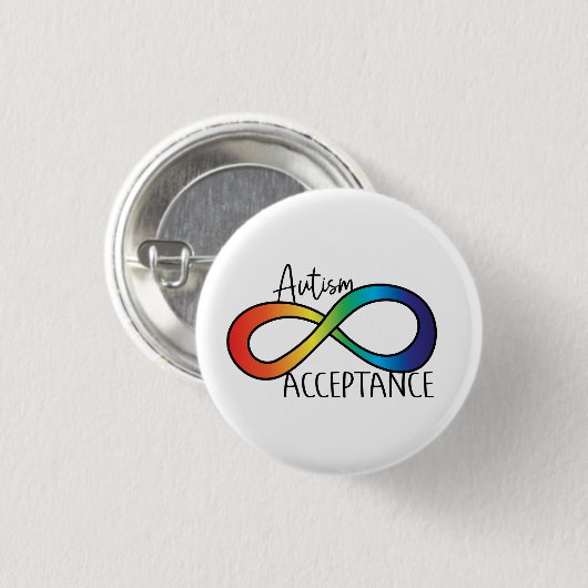 Neurodiversity Autism Acceptation Rainbow Button (Voorkant /achterkant)