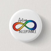 Neurodiversity Autism Acceptation Rainbow Button (Voorkant)