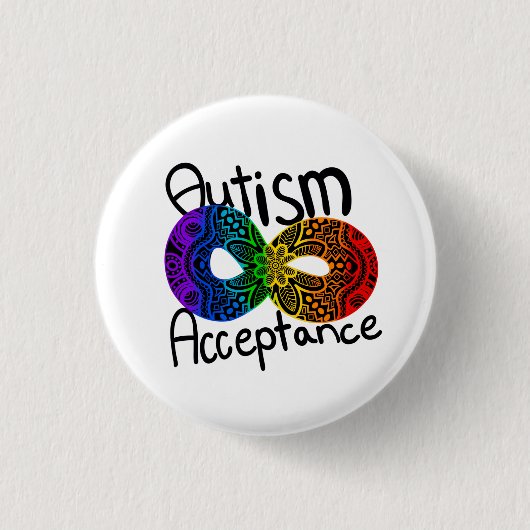 Neurodiversity Autism Acceptation Rainbow Button (Voorkant)