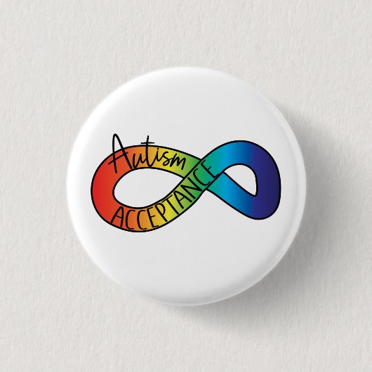 Neurodiversity Autism Acceptation Rainbow Button (Voorkant)