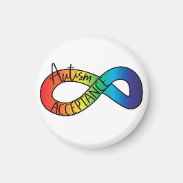 Neurodiversity Autism Acceptation Rainbow Button Magneet