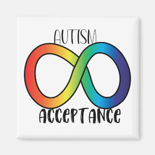 Neurodiversity Autism Acceptation Rainbow Button Magneet
