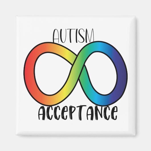 Neurodiversity Autism Acceptation Rainbow Button Magneet (Voorkant)