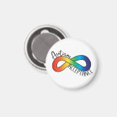 Neurodiversity Autism Acceptation Rainbow Button Magneet (Voorkant / Achterkant)
