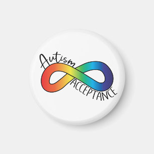 Neurodiversity Autism Acceptation Rainbow Button Magneet