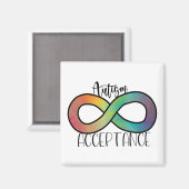 Neurodiversity Autism Acceptation Rainbow Button Magneet (Voorkant / Achterkant)