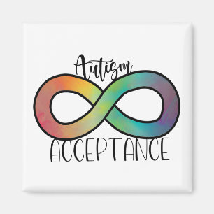 Neurodiversity Autism Acceptation Rainbow Button Magneet