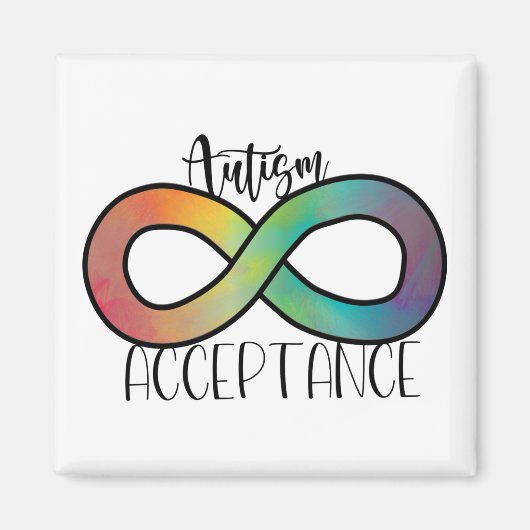Neurodiversity Autism Acceptation Rainbow Button Magneet (Voorkant)
