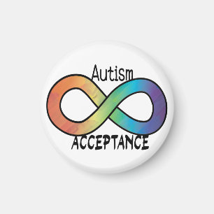 Neurodiversity Autism Acceptation Rainbow Button Magneet
