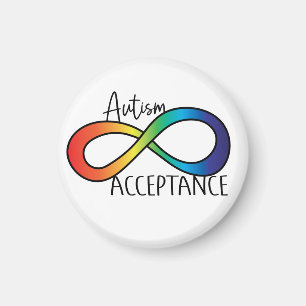 Neurodiversity Autism Acceptation Rainbow Button Magneet