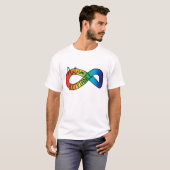 Neurodiversity Autism Acceptation Rainbow Button T-shirt (Voorkant volledig)