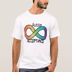 Neurodiversity Autism Acceptation Rainbow Button T-shirt