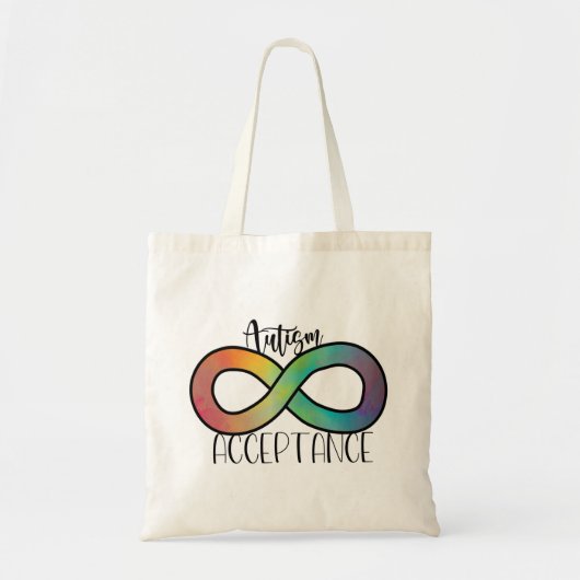 Neurodiversity Autism Acceptation Rainbow Button Tote Bag (Voorkant)