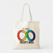 Neurodiversity Autism Acceptation Rainbow Button Tote Bag (Achterkant)