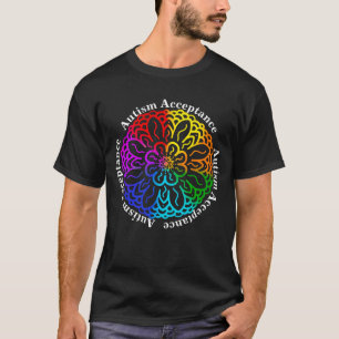 Neurodiversity Autism Acceptation Rainbow Mandala T-shirt