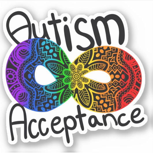 Neurodiversity Autism Awareness Acceptatie Rainbow Sticker (Voorkant)