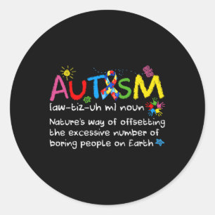 Neurodiversity Autism Awareness Noun Definition Me Ronde Sticker
