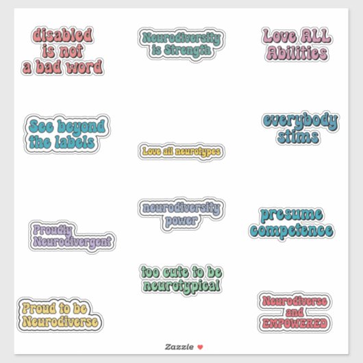 Neurodiversity Awareness Sticker Pack (Vel)