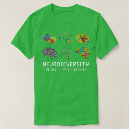 Neurodiversity Brain We denken allemaal anders Awa T-shirt (Design voorkant)
