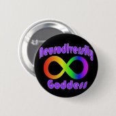 Neurodiversity Goddess badge Ronde Button 5,7 Cm (Voorkant /achterkant)