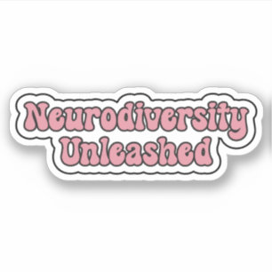 Neurodiversity Ontketende Roze Neurodivergent Teks Sticker