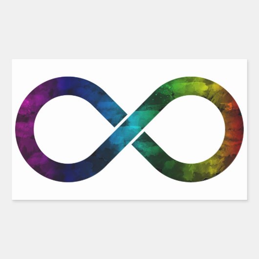 Neurodiversity Rainbow Infinity Waterverf Rechthoekige Sticker (Voorkant)